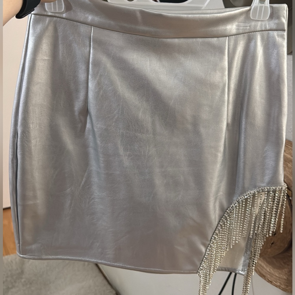 Silver bling mini skirt. Worn once